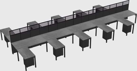 Shared l-shape cubicle