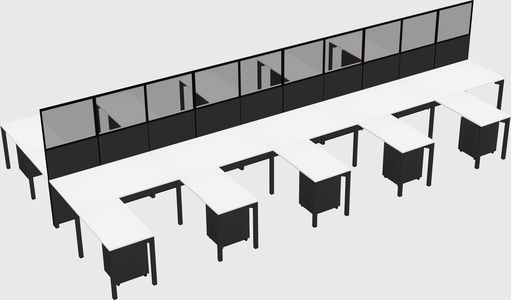 Shared l-shape cubicle