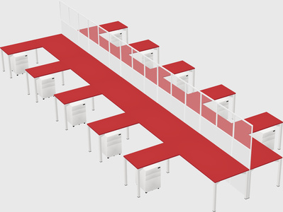 Shared l-shape cubicle