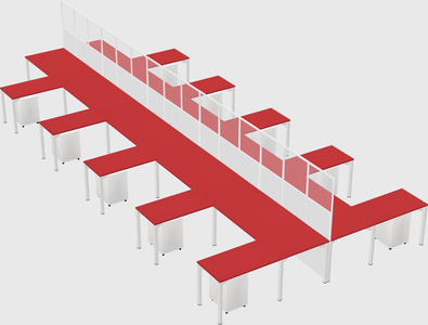 Shared l-shape cubicle