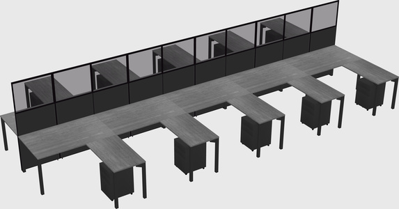 Shared l-shape cubicle