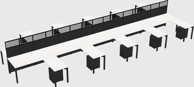 Shared l-shape cubicle