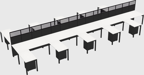 Shared l-shape cubicle