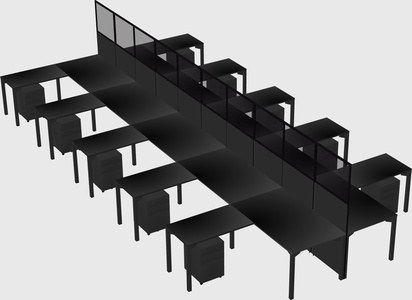 Shared l-shape cubicle