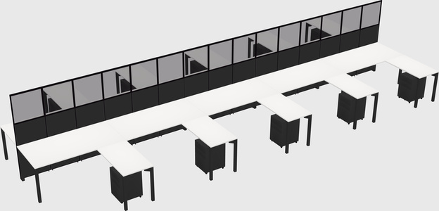 Shared l-shape cubicle