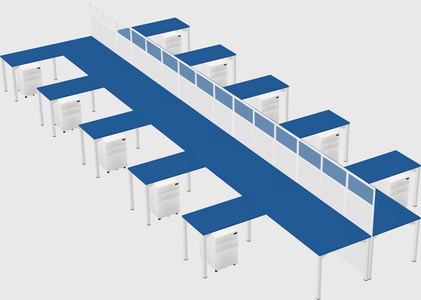 Shared l-shape cubicle