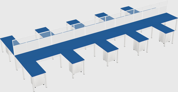 Shared l-shape cubicle