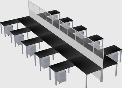 Shared l-shape cubicle