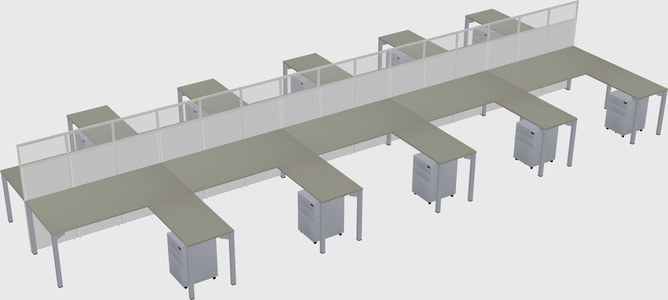 Shared l-shape cubicle