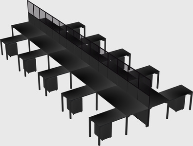 Shared l-shape cubicle