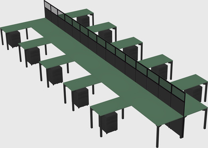 Shared l-shape cubicle