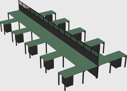 Shared l-shape cubicle