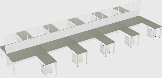 Shared l-shape cubicle