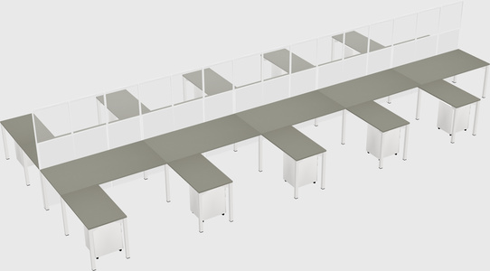 Shared l-shape cubicle