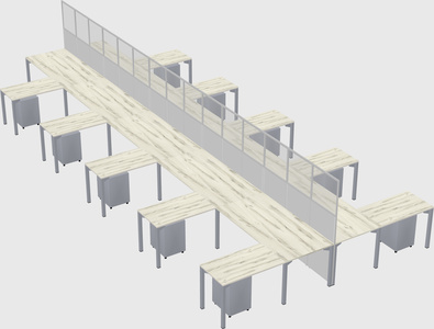 Shared l-shape cubicle