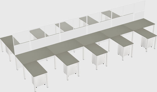 Shared l-shape cubicle