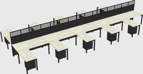 Shared l-shape cubicle