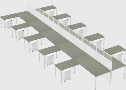 Shared l-shape cubicle