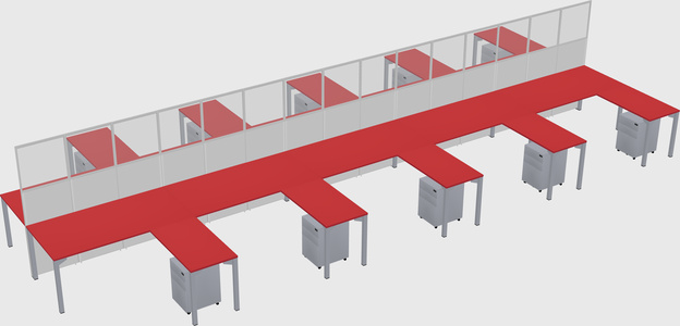 Shared l-shape cubicle