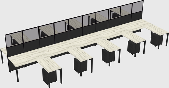 Shared l-shape cubicle