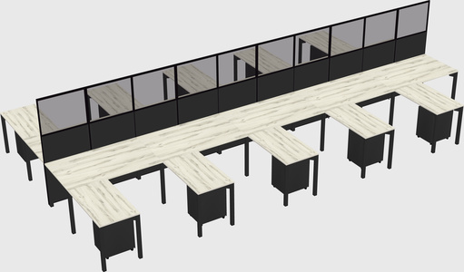 Shared l-shape cubicle