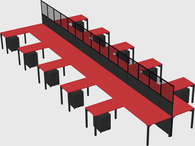 Shared l-shape cubicle