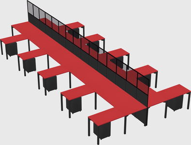 Shared l-shape cubicle