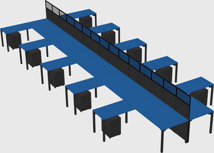 Shared l-shape cubicle
