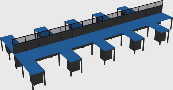 Shared l-shape cubicle