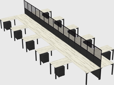 Shared l-shape cubicle