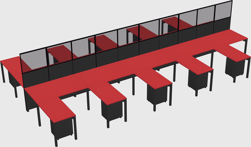Shared l-shape cubicle