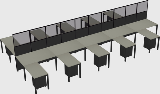 Shared l-shape cubicle