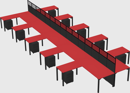 Shared l-shape cubicle