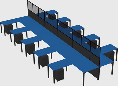 Shared l-shape cubicle