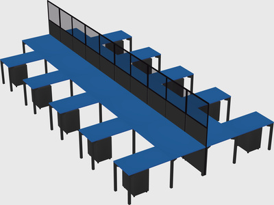 Shared l-shape cubicle