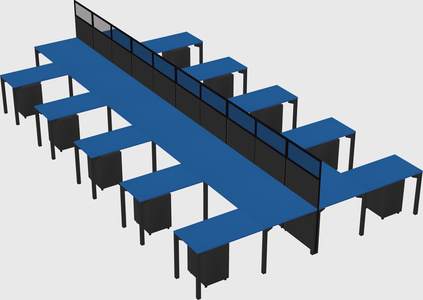 Shared l-shape cubicle