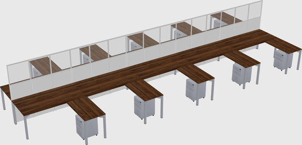 Shared l-shape cubicle