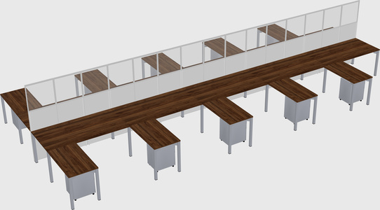 Shared l-shape cubicle