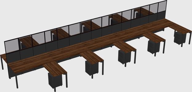 Shared l-shape cubicle