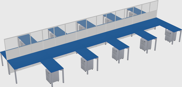 Shared l-shape cubicle