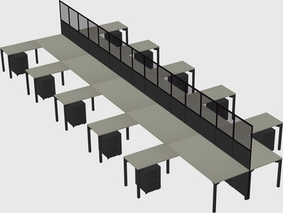 Shared l-shape cubicle