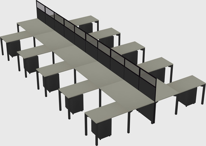 Shared l-shape cubicle