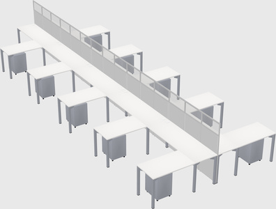 Shared l-shape cubicle