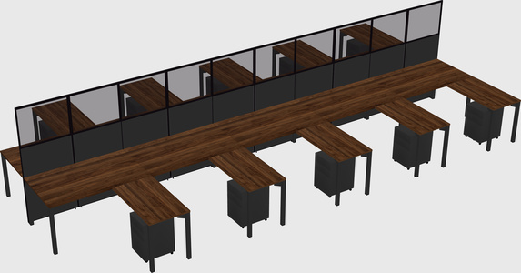 Shared l-shape cubicle