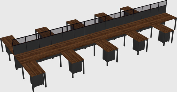 Shared l-shape cubicle