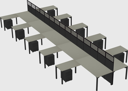 Shared l-shape cubicle
