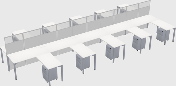 Shared l-shape cubicle