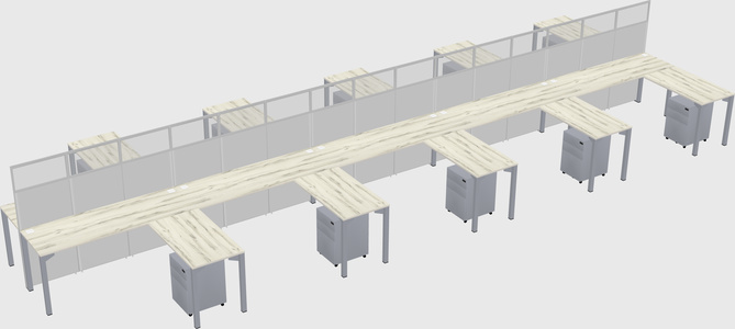 Shared l-shape cubicle