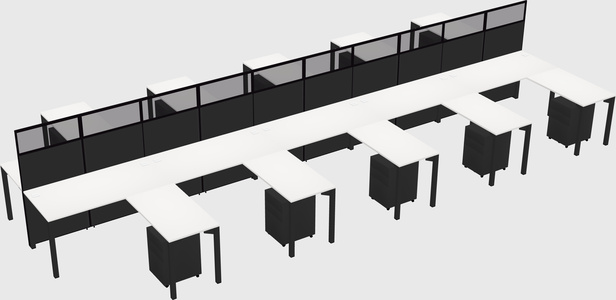 Shared l-shape cubicle