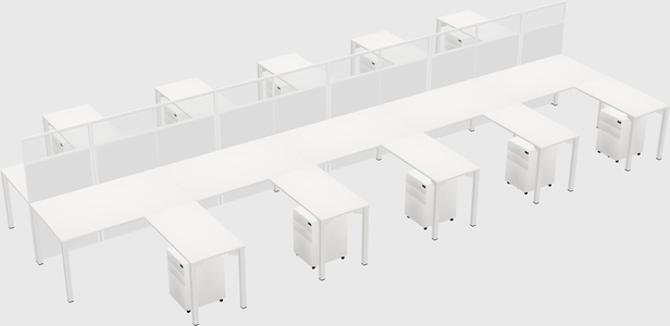 Shared l-shape cubicle